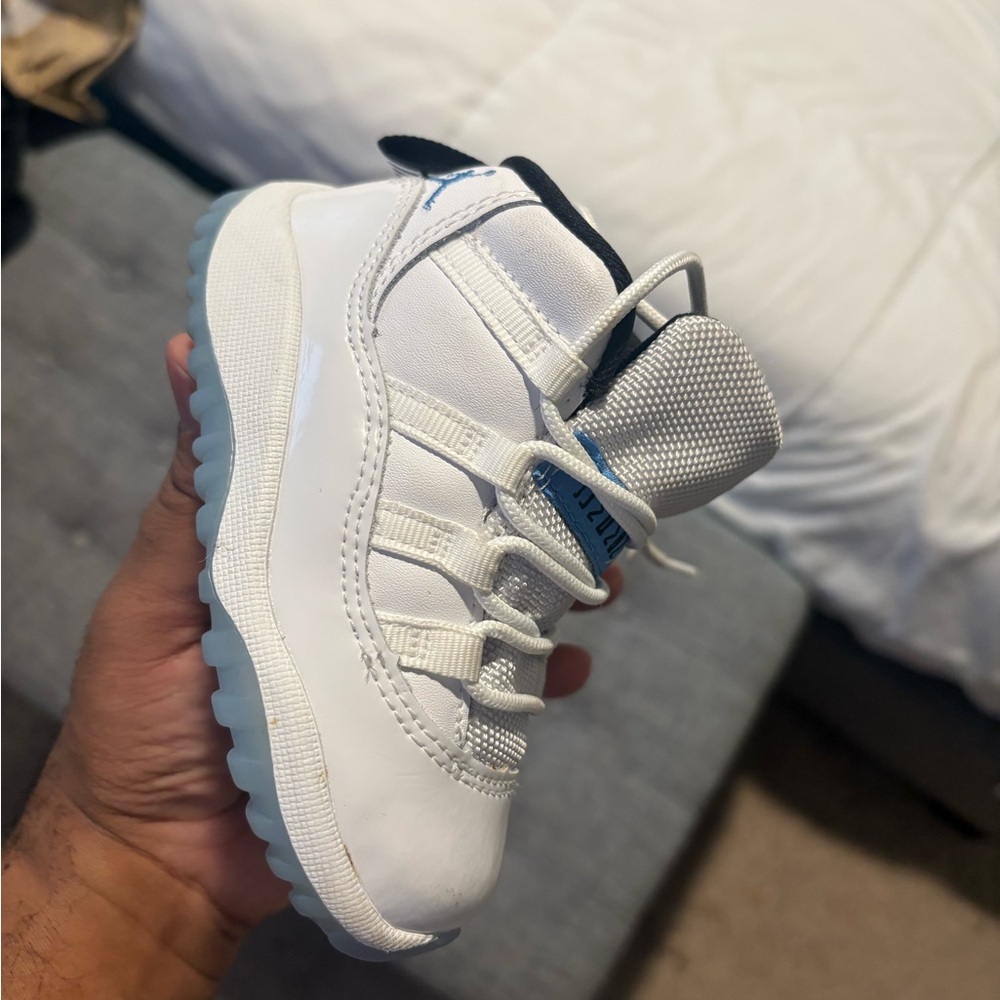 Jordan 11 Toddler Carolina Blue White and Blue High-Top Sneakers